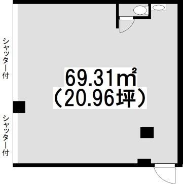 【清瀬市・清瀬駅徒歩8分】西武池袋線　20.96坪　自由なレイアウトが叶うスケルトン店舗